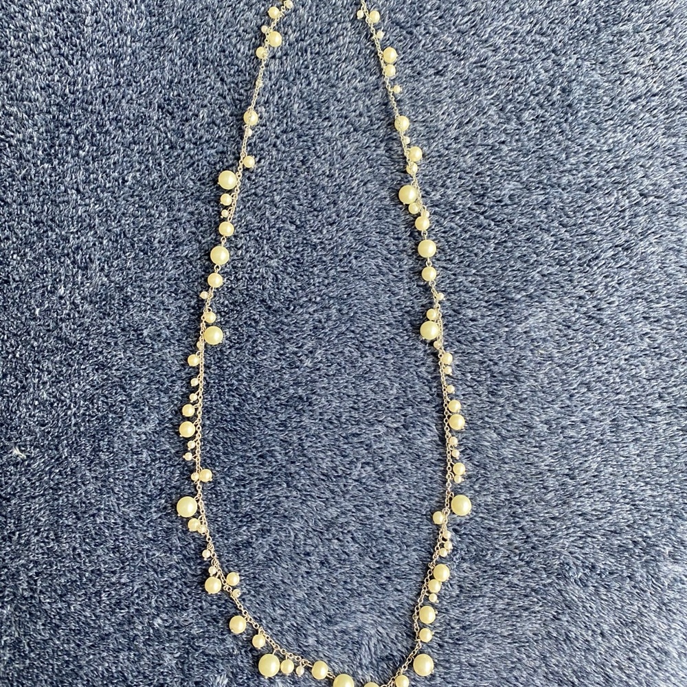 Talbots 36 inch silver toned/pearl necklace